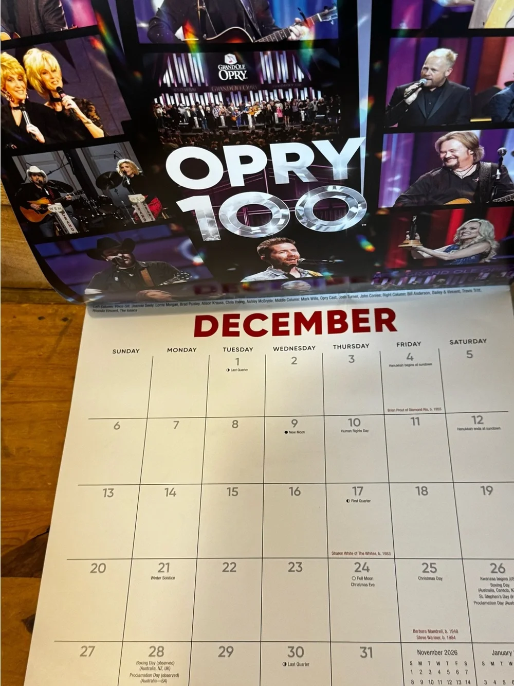 Grand Ole Opry 100th Anniversary 2026 Calendar -  12x12 (Dolly Parton, Lainey…)